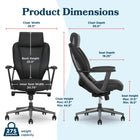 La-Z-Boy - Fauteuil de bureau exécutif Venetta - Noir-Approuvée par la American Chiropractic Association