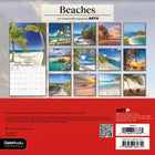 DateWorks - 2026 Mini Calendrier Mural 16 Mois - 7 po x 7 po - Des Plages - Anglais -13 images de haute qualité imprimées sur du papier Premium
