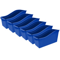 Storex - Grand bac à livres, bleu, paquet de 6-Les grands bacs à livres contiennent des livres, des magazines, des fichiers, des dossiers, etc.