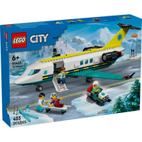 LEGO - City Big Vehicles L’avion-ambulance d’urgence -Modèle d’avion-ambulance - Des missions de sauvetage aériennes pleines d’action vous attendent avec l’ensemble LEGO City L’avion-ambulance d’urgence riche en fonctionnalités pour les enfants de 6 ans et plus