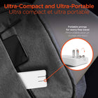 HyperGear - Chargeur mural de voyage plat ultra-fin à deux ports USB-C 65 W-Chargement haute puissance pour les ordinateurs portables