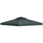 Outsunny - Housse de rechange pour toit de gazebo carré à 2 niveaux 10 pi L x 10 pi l, gris charbon-La toile de remplacement convient à une armature de 3 x 3(m)/9,8 po x 9,8 po