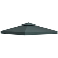 Outsunny - Housse de rechange pour toit de gazebo carré à 2 niveaux 10 pi L x 10 pi l, gris charbon-La toile de remplacement convient à une armature de 3 x 3(m)/9,8 po x 9,8 po