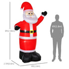 HOMCOM - Décoration gonflable de Noël de 8ft avec Père Noël disant Bonjour pour extérieur - Rouge-Se dégonfle rapidement pour un rangement rapide et facile 