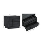 Manhattan Comfort - Table de nuit moderne Horizon 55,1 cm - Gris charbon-Conception de base de balai à plateforme surélevée permettant un nettoyage facile