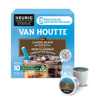 Van Houtte - Capsules K-Cup de café infusé sur glace noir classique torréfaction moyenne - pacquet de 10-Goût : la saveur ne doit jamais être diluée. Célébrez votre journée avec le goût doux du torréfaction moyenne noire classique Van Houtte Brew Over Ice K-Cup.