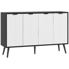 HOMCOM - Buffet moderne 47,2 po L, meuble de rangement, noir-Grand espace de rangement avec deux armoires à portes pour contenir les accessoires et ustensiles du quotidien 