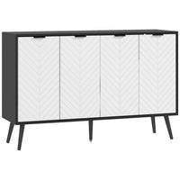 HOMCOM - Buffet moderne 47,2 po L, meuble de rangement, noir-Grand espace de rangement avec deux armoires à portes pour contenir les accessoires et ustensiles du quotidien 