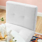 Modway - Privy Tissu rembourré Tabouret de comptoir - Or Blanc - Ensemble de 2-Base géométrique en acier inoxydable doré