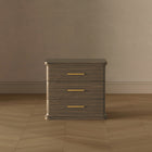 Manhattan Comfort - Table de nuit traditionnelle Clifford à 3 tiroirs - Noyer-Garantie limitée du fabricant de 30 jours