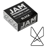 JAM Paper - Pinces papillon colourées - pinces à papier noires - paquet de 15-Couleur : Trombone papillon noir