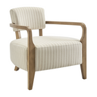 Modway - Zinnia Tissu rayé rembourré Chaise d’accent - Avoine-Tissu rayé