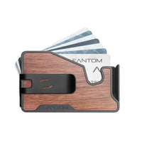 Fantom - M Portefeuille - Extra Mince - Noyer avec Clip à Billets Noir-Peut contenir de 4 à 7 cartes sans s'étirer - ce portefeuille extra-fin est idéal pour transporter cartes de visite, cartes de crédit et de débit, espèces, etc