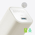 Anker - Chargeur Mural USB-C Nano 30W avec Câble Tressé de 3 pieds - Blanc-Chargement rapide: Bénéficiez d'une charge rapide avec la charge potentielle d'un iPhone d'autant que  50 % en seulement 30 minutes, soit trois fois plus rapidement qu'avec un chargeur iPhone standard de 5 W