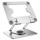 ShoppingAll - Support D’Ordinateur Portable Avec Base Rotative À 360° Pour Ordinateurs Et Tablettes Jusqu’à 17,3 Pouces – SA-LS8R-SILVER-Base Pivotante à 360° – Changez d’angle de vue facilement grâce à la base rotative fluide.