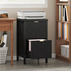 HOMCOM - Classeur 2 tiroirs format lettre/A4 - noir-Design haut et étroit maximisant le potentiel de rangement dans les petits espaces et les coins 
