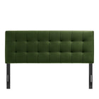 Modway - Lily Velours de performance résistant aux taches Tête de lit Queen size, Vert mousse-Construction rembourrée
