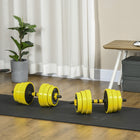 Soozier - Ensemble Haltères & Barre Réglable 66 Lbs, Disque 66 Lbs, Pince De Barre, Barre Pour Entraînement De Force, Entraînement Complet Du Corps-Alternez rapidement entre haltère et barre  