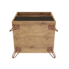 Manhattan Comfort - Rockefeller Table de Nuit 1 Tiroir Style Mid-Century Modern 51 cm - Naturel et Gris Texturé - Lot de 2-17,62 po L x 20,08 po l x 21,65 po H