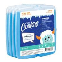 Fit + Fresh - Cubes réfrigérants minces cool coolers bleu - paquet de 4-Chaque unité réfrigérante mesure 12 cm x 12 cm x 0,6 cm, format parfait pour un usage quotidien