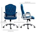 Vinsetto - Chaise de bureau avec hauteur et inclinaison réglables - bleu-Dossier moyen, accoudoirs rembourrés et mousse pour soutien et confort
