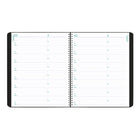 Blueline - 2024-2025 agenda mensuel - 9-1/4 po x 7-1/4 po - Noir - Bilingue-Reliure spirale double avec couverture souple aspect lézard