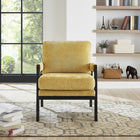 Brassex - Chaise d'appoint 932750 Hugo - jaune-Revêtement en tissu chenille riche