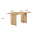 Modway - Amistad Bois de 60" Table à manger et ensemble de banc - Chêne-Construction en bois massif de manguier
