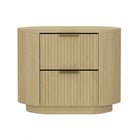 Manhattan Comfort - Table de nuit moderne Olivia 67 cm, chêne naturel et or-Table de nuit moderne pour chambre et salon