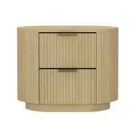 Manhattan Comfort - Table de nuit moderne Olivia 67 cm, chêne naturel et or-Table de nuit moderne pour chambre et salon