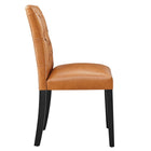 Modway - Duchess Bouton touffé Cuir végane Chaise à manger - Tan-Épingles de pied non marquées