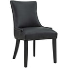 Modway - Marquis Imitation cuir Chaise à manger Ensemble de 2 - Noir-Moulures anciennes en cuivre à tête de clous