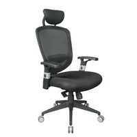 TygerClaw – Fauteuil de bureau à dossier élevé aéré et appui-tête, 25,6 x 12,6 x 28 po, noir-Reste au frais et confortable toute la journée avec un dossier en mesh respirant qui laisse circuler l’air pour éviter la transpiration, même pendant des heures de travail