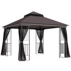Outsunny - Pavillon de terrasse à toit souple 10 pi l x 10 pi L - café-Pavillon pratique avec une conception haute et spacieuse