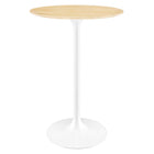 Modway - Lippa Rond de 28 po Bois Bar Table, Blanc Naturel-Table de bar moderne