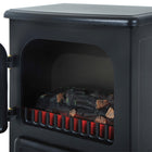 HOMCOM - Foyer électrique portatif sur pied 16 po, 750/1500 W, noir-La minuterie d'arrêt automatique empêche la surchauffe, ce qui garantit sa durabilité et sa sécurité
