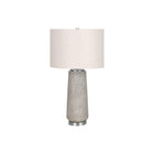 Monarch Specialties - Luminaire - 29 po H Lampe De Table - Résine Grise - Abat-Jour Ivoire / Crème - Moderne-Cette lampe moderne et élégante de 29 pouces de haut est conçue avec une base cylindrique subtilement texturée en résine grise et accentuée par un pied en métal argenté poli, surmontée d'un élégant abat-jour en lin ivoire et finie par un embout argenté