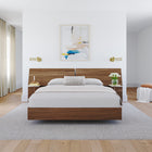 Nexera - Tête de lit panoramique queen, Noyer-Meubles conçus et produits au Canada à partir de panneaux de particules et de MDF certifiés CARB II/FSC.  Item expédié en 24-48 heures après réception de la commande.  Assemblage requis