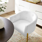 Modway - Savour Touffe Performance Velvet Chaise d’accent - Blanc-Pieds en acier inoxydable doré