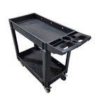 Eddie's - Chariot pour baignoire - 40 "L x 18 "L x 33 "H - Deux étagères - Noir-Chariot pour baignoire utilitaire