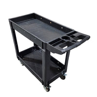 Eddie's - Chariot pour baignoire - 40 "L x 18 "L x 33 "H - Deux étagères - Noir-Chariot pour baignoire utilitaire