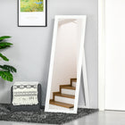 HOMCOM - Miroir pleine longueur - 20,1 po l x 57,9 po H - blanc-Cadre en MDF solide, parfait comme élément principal de votre mobilier 
