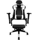 Nicer Furniture - chaise de jeu de style course avec repose-pieds - blanc-Le design de style course fonctionne comme chaise de jeu et chaise de bureau.  