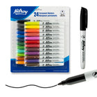 Hilroy - Marqueurs permanents, marqueur permanent, faible odeur, pointe fine, couleurs assorties, Lot de 24-Applications multiples :Conçus pour écrire de manière permanente sur une grande variété de surfaces, notamment le papier, les photos, le plastique, le bois, la pierre et le métal. Son encre polyvalente adhère parfaitement à la plupart des surfaces, ce qui en fait un produit idéal pour les tâches quotidiennes comme pour les environnements industriels exigeants