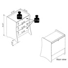 Manhattan Comfort - commode mid-century modern Coney et 2 tables de chevet - gris - ensemble de 3-Cadre en mélange de MDF avec finition peinte