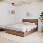 Nexera - Tête de lit double effet de planches, Noyer-N'est pas compatible avec les lits de métal