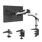 ShoppingAll - Support de moniteur à ressort à gaz simple avec 2 bras pivotants - Blanc-6