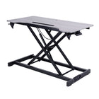 Rocelco - Rehausseur de bureau réglable assis/debout de 31,5 po avec tapis anti-fatigue - Gris-La surface de travail mesure 32 pouces de largeur x 17 pouces de profondeur.