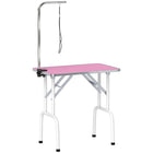 PawHut - Table de toilettage pliable pour chiens et chats, surface antidérapante - rose-Cadre métallique robuste avec pieds antidérapants empêchant la table de vaciller 