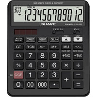 Sharp - Calculatrice de bureau à écran LCD incliné à 12 chiffres - Noir-Écran extra-large à 12 chiffres pour une visualisation facile